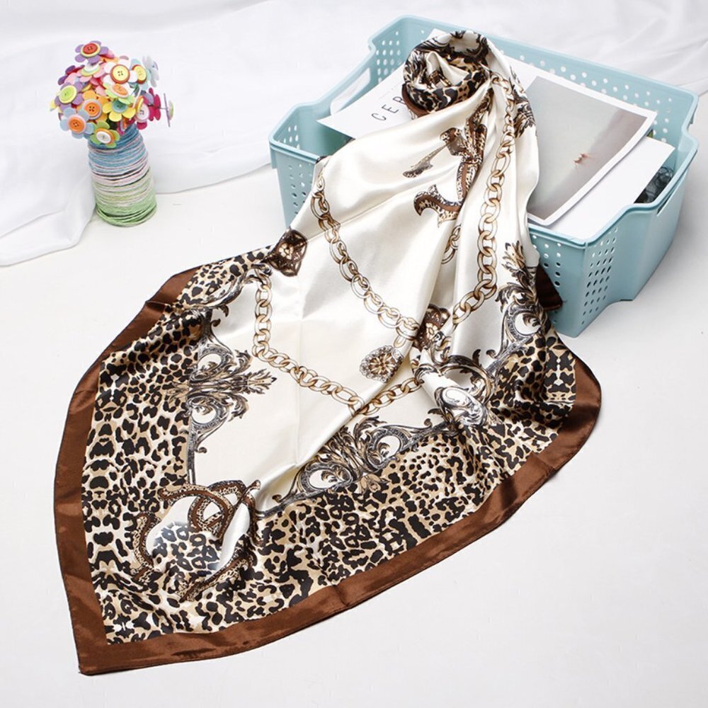 Leopard Satin Scarf - Picture 2 of 2